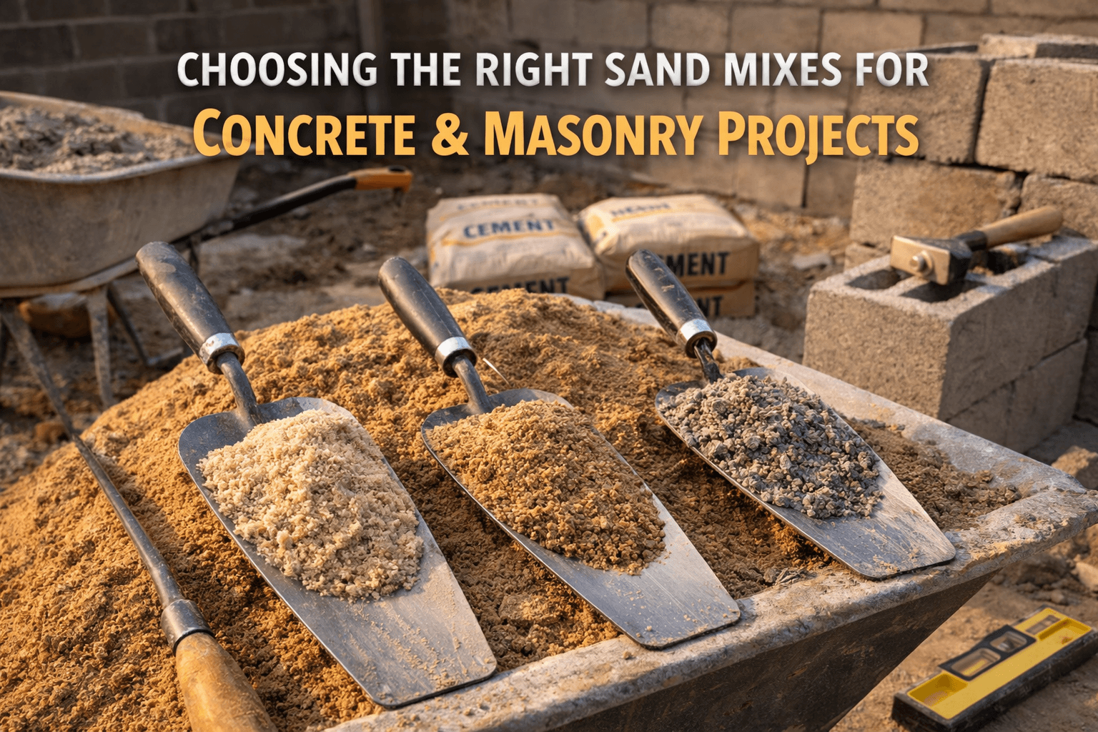Choosing the Right Sand Mixes for Concrete & Masonry Projects