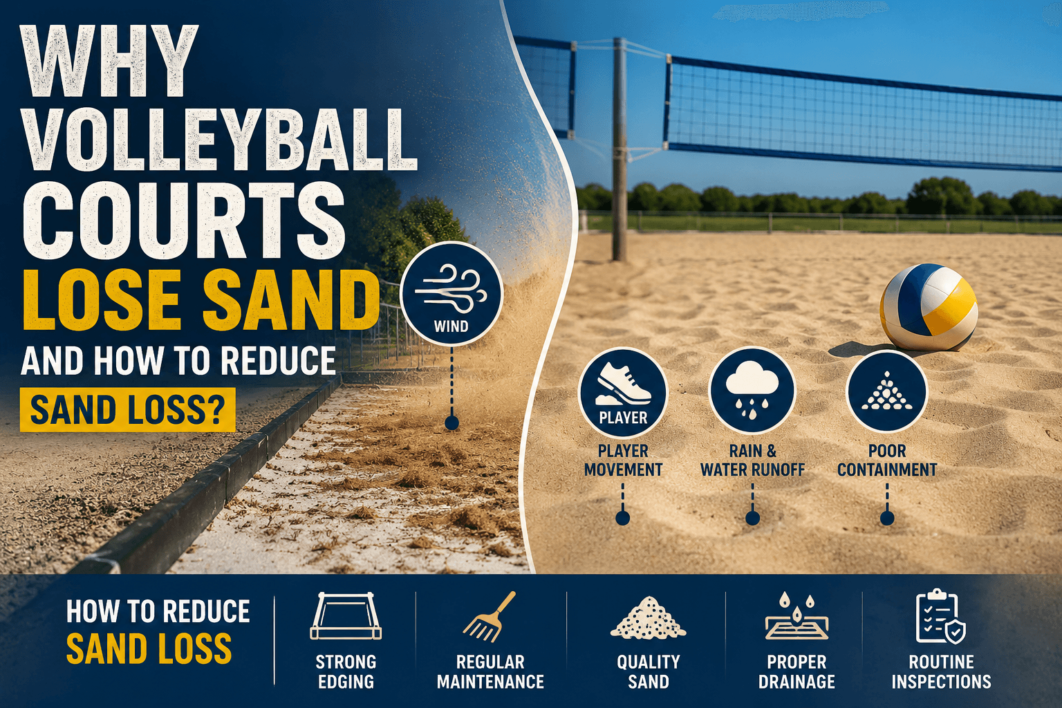Why Volleyball Courts Lose Sand & How to Prevent It