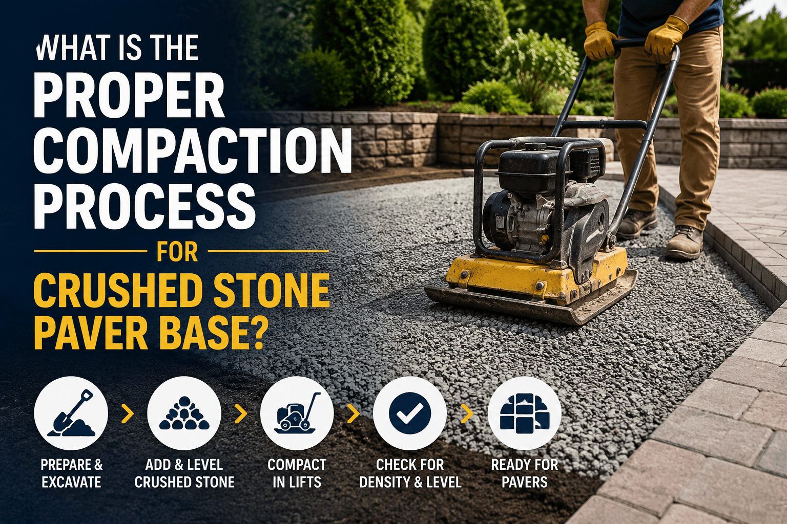 What Is the Proper Compaction Process for Crushed Stone Paver Base?