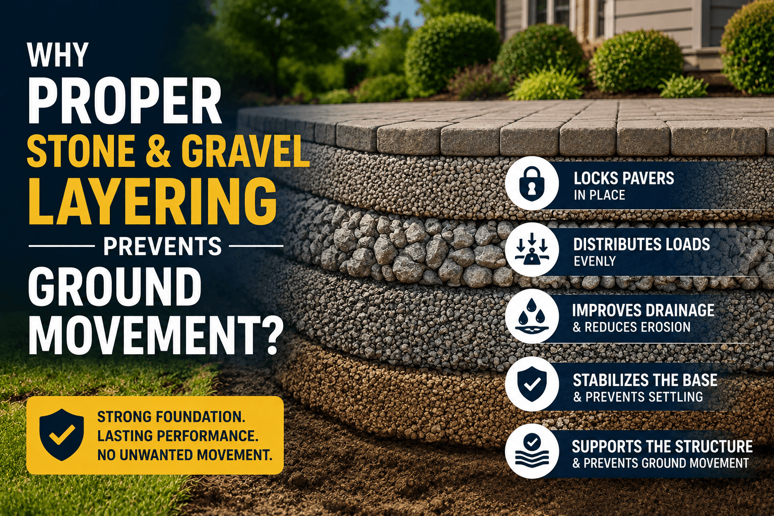 Why Proper Stone & Gravel Layering Prevents Ground Movement?