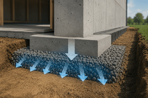 How Does Gravel Contribute to Load Distribution in Foundations?