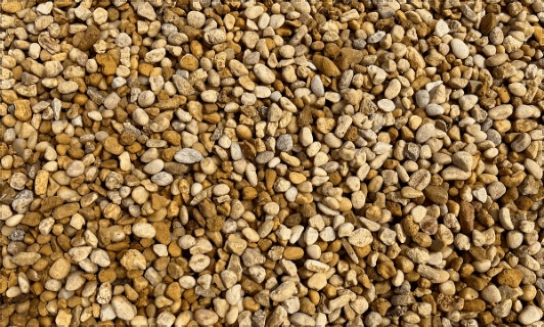 Pile of rounded pea gravel